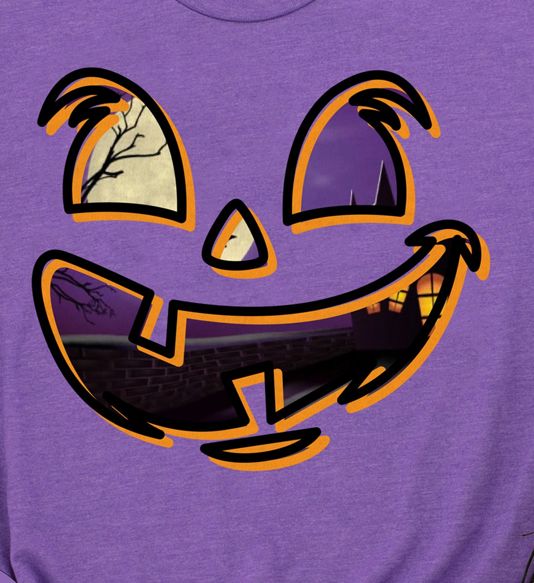 Spooky Pumpkin Face Halloween T Shirt
