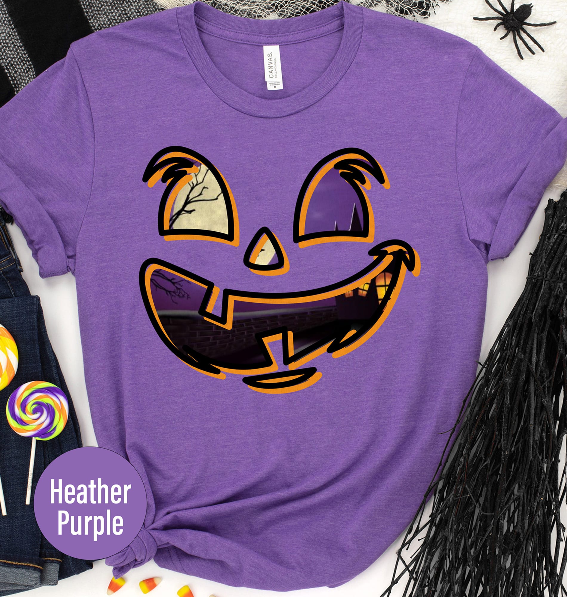 Spooky Pumpkin Face Halloween T Shirt
