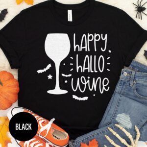 Happy Hallo Wine Halloween T Shirt