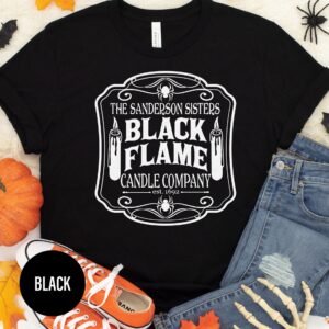 Sanderson Sisters Black Flame Candle Halloween T Shirt