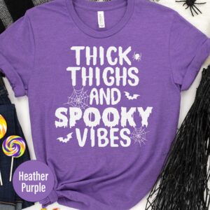 Thick Thighs And Spooky Vibes Halloween Halloween T Shirt