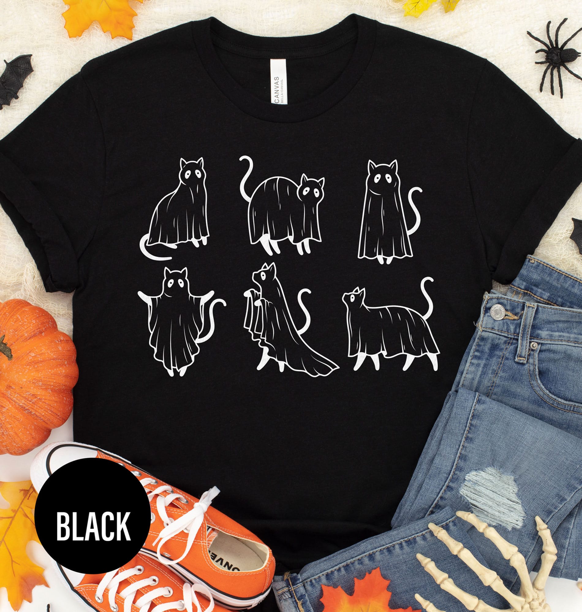 Cute Ghost Cat Halloween t shirt