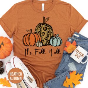 Fall Festive Leopard Pumpkin Tee - It's Fall Y'all
