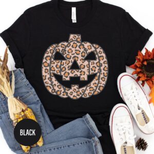 Lepard Spooky Jackolantern Fall Tee