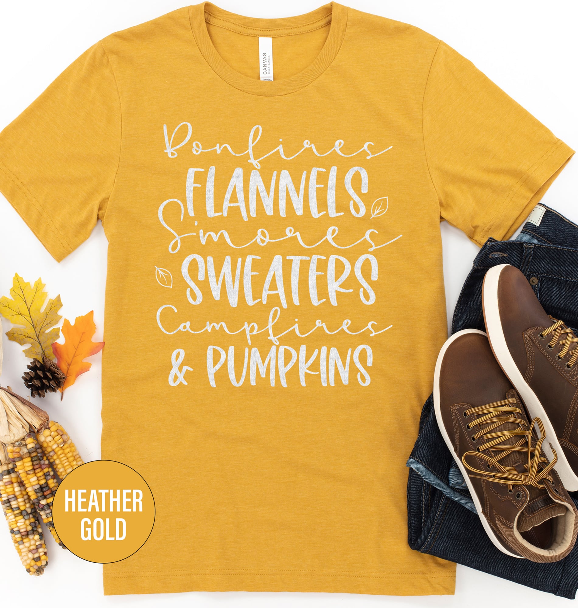 Flannel S'mores Sweater & Pumpkin Tee - Holidayshirts