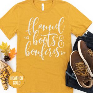 Cozy Flannel & Boots Bonfire Tee - Holidayshirts