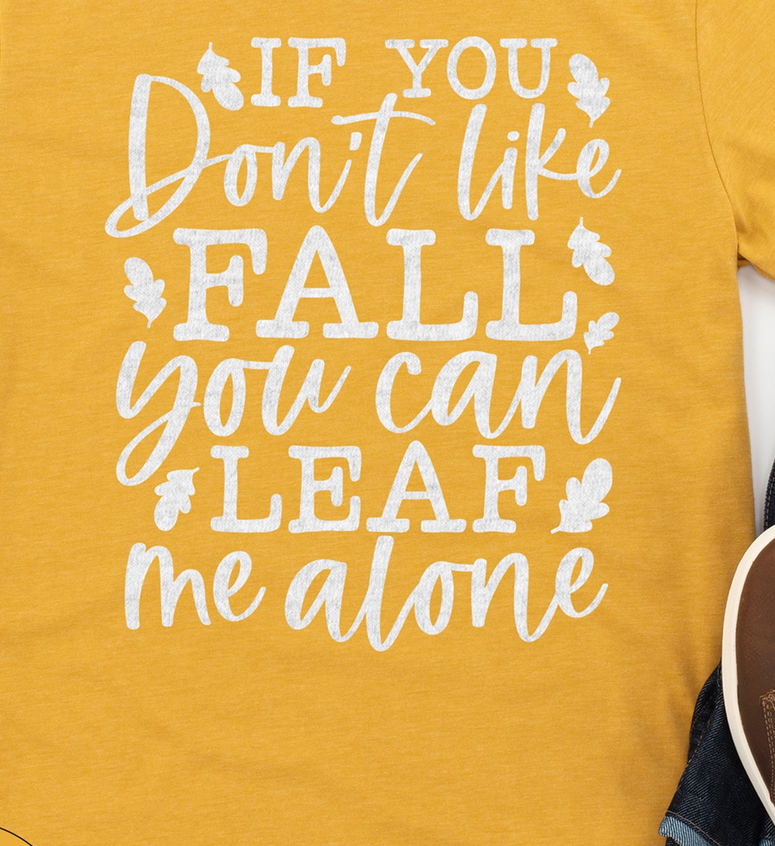 "leaf Me Alone" Humor-filled Fall Tee - Holidayshirts.com