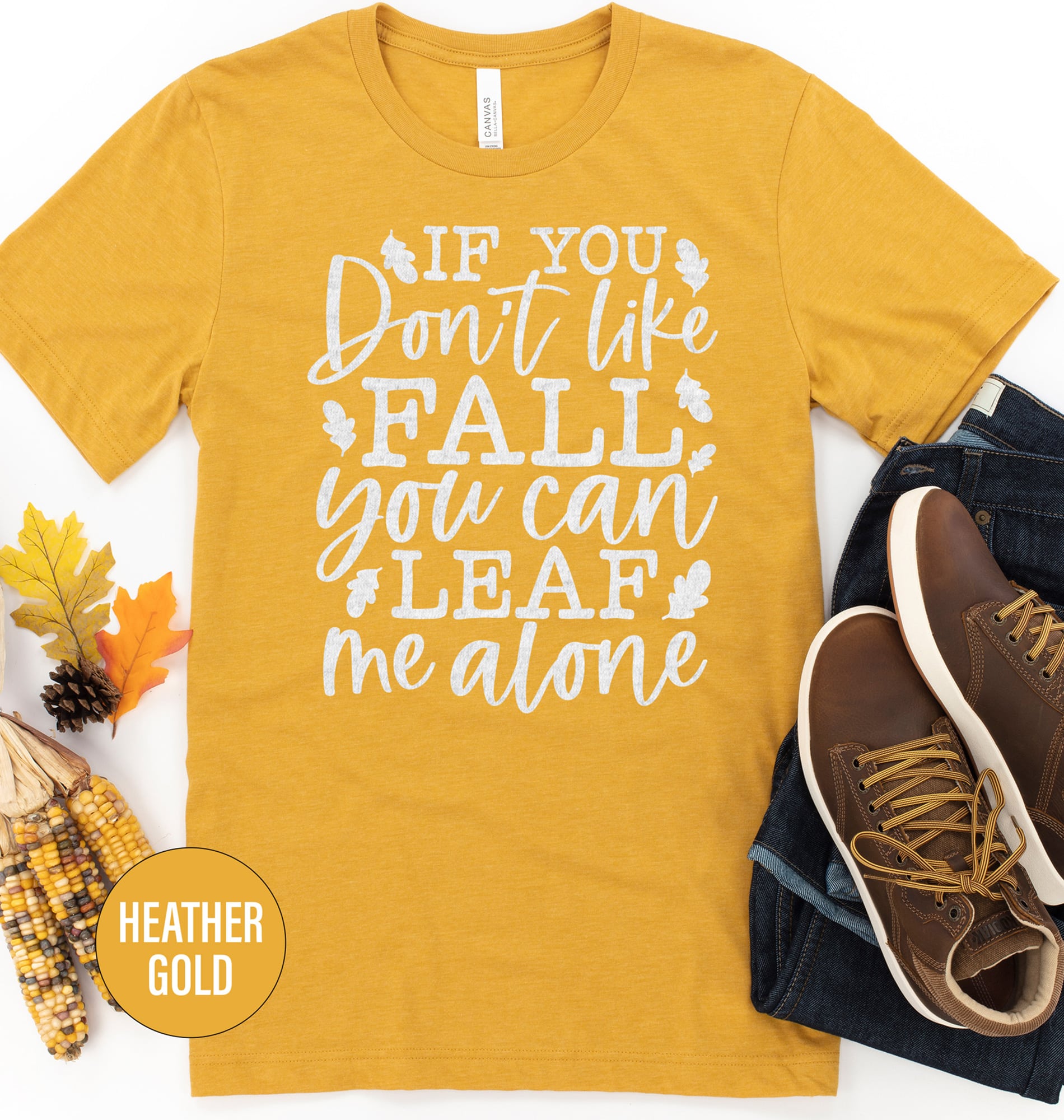 "leaf Me Alone" Humor-filled Fall Tee - Holidayshirts.com