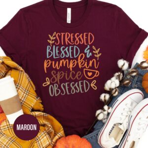 Blessed & Stressed Pumpkin Spice Tee - Holidayshirts