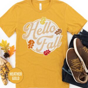 "hello Fall" Cozy Teacher Tee From Holidayshirts