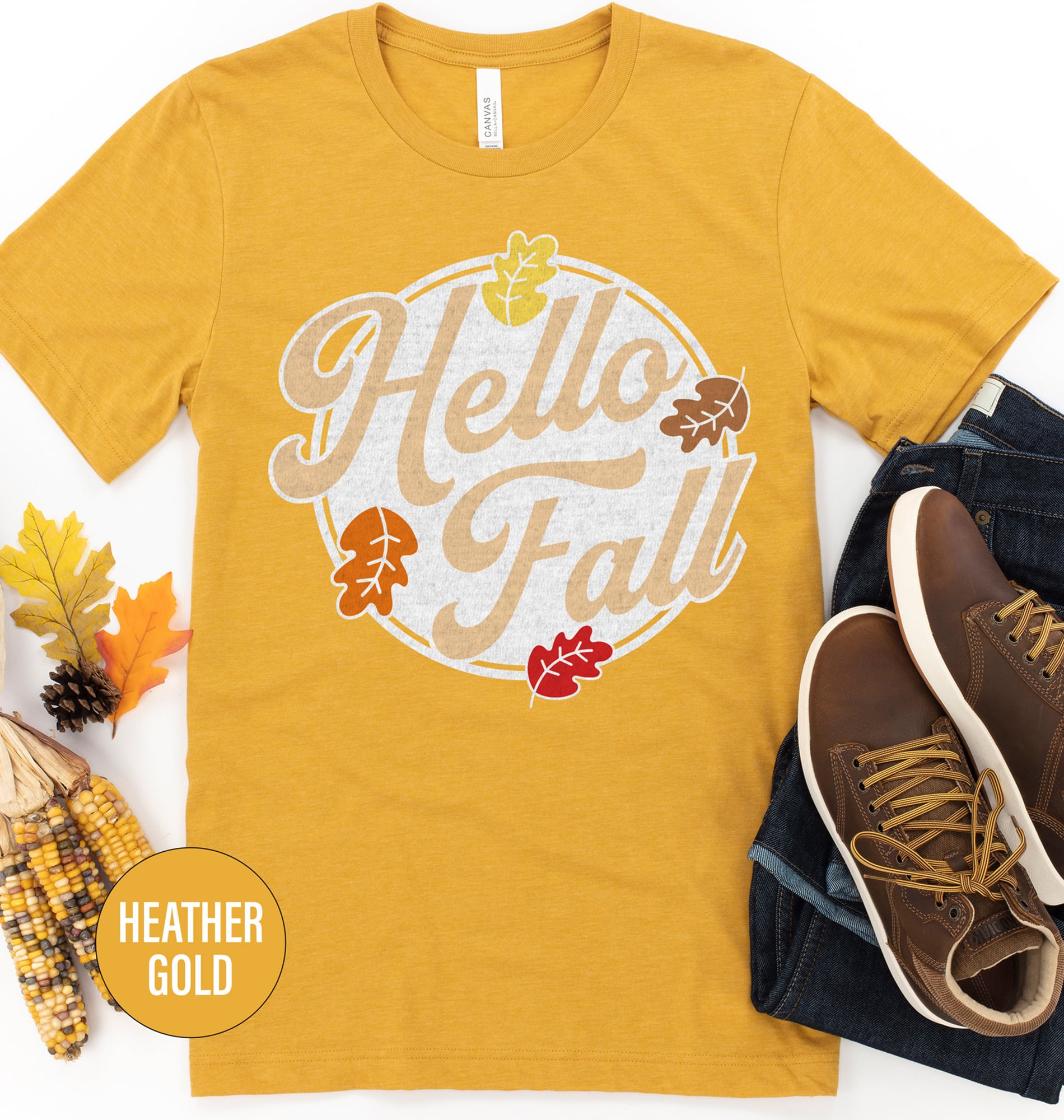 "hello Fall" Cozy Teacher Tee From Holidayshirts