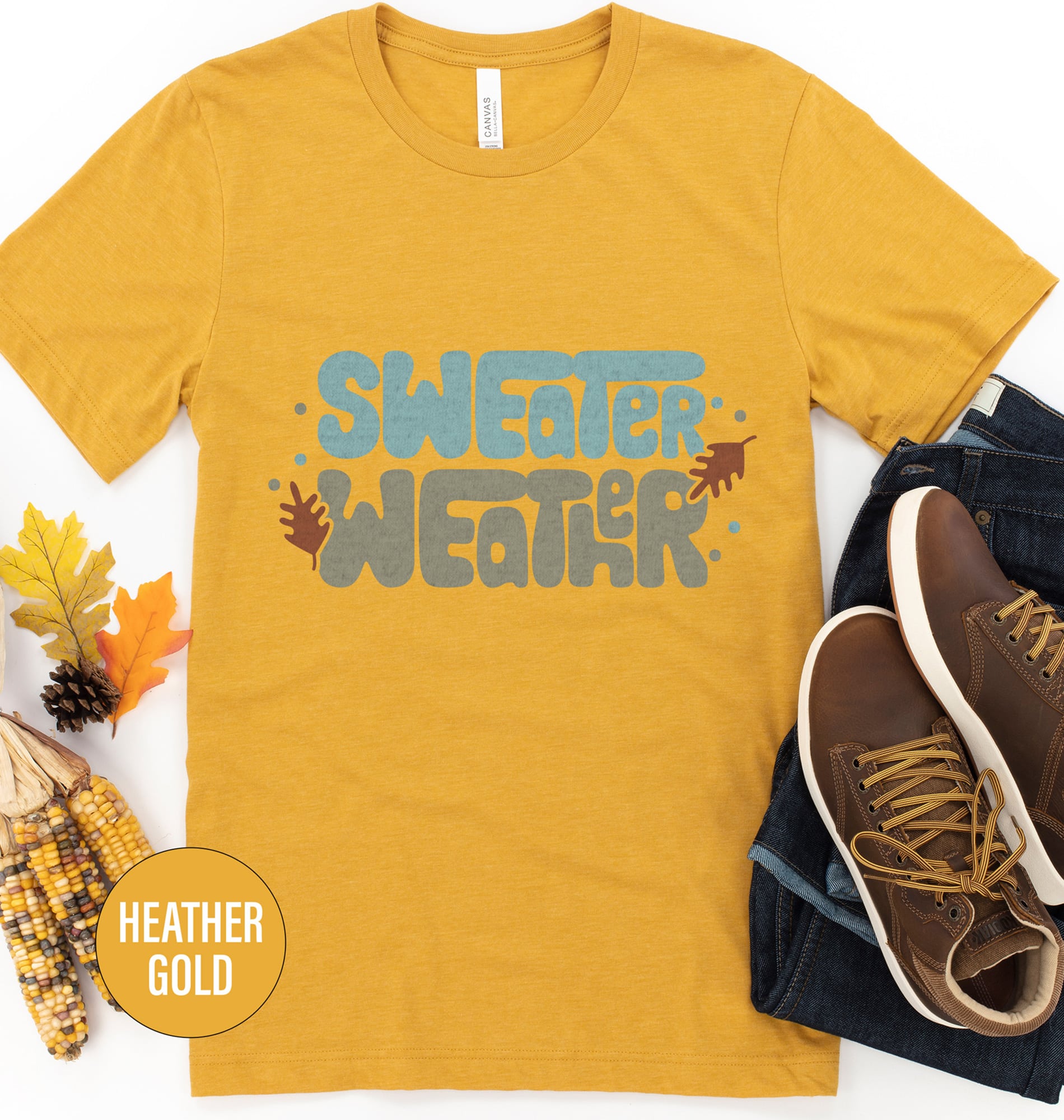 Buy Sweater Weather Tee Shirt from HolidayShirts Premium