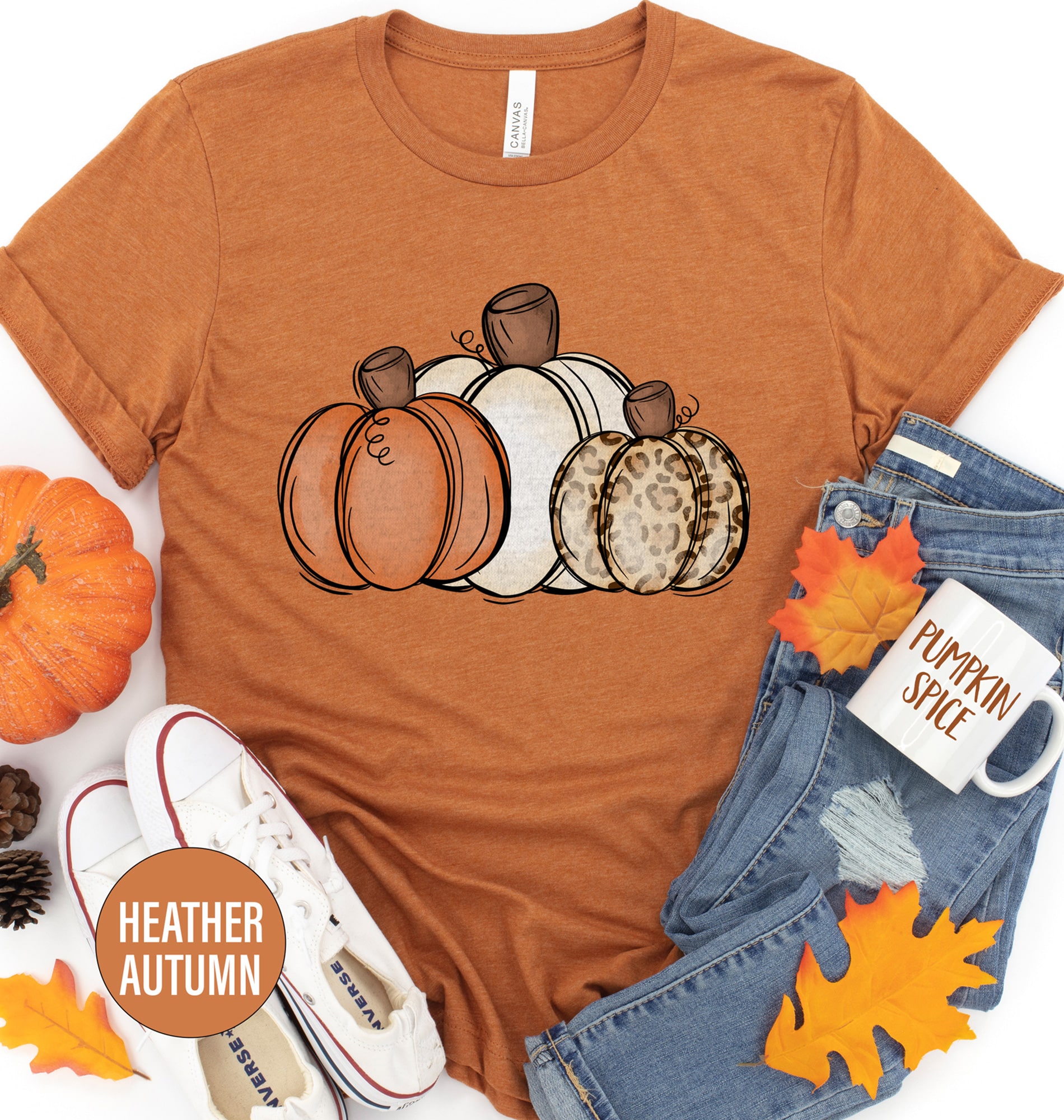 Autumn Leopard-pumpkin Tee From Holidayshirts