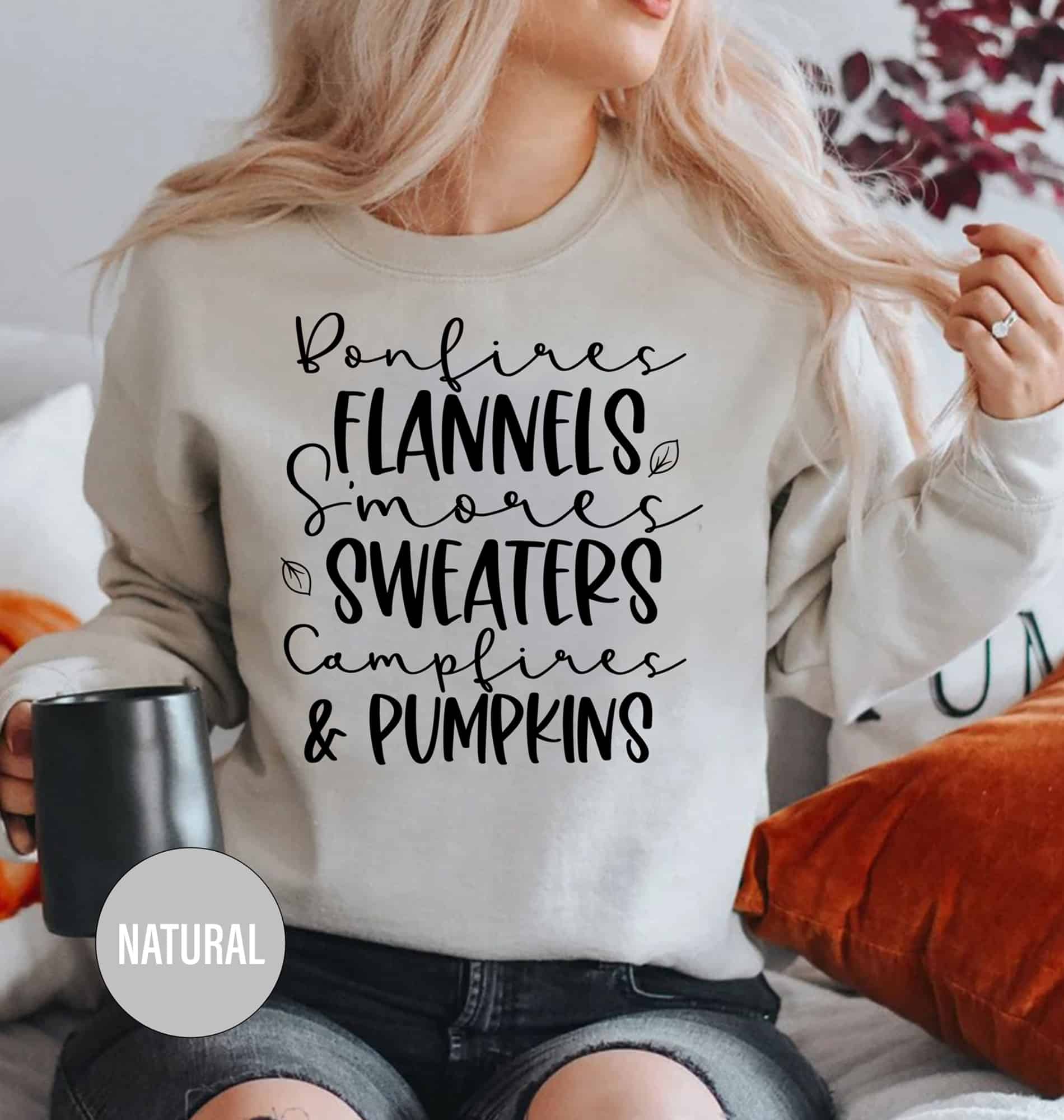 Flannel S'mores Sweater & Pumpkin Tee - Holidayshirts