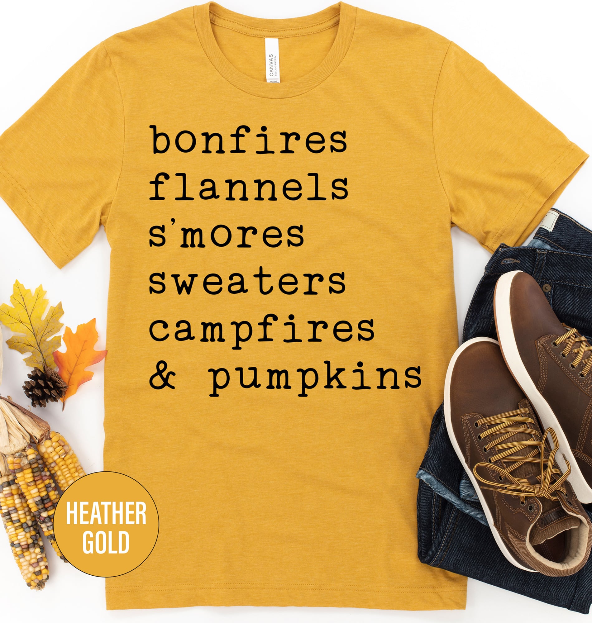 Holidayshirts Bonfire & Pumpkin Fall Tee