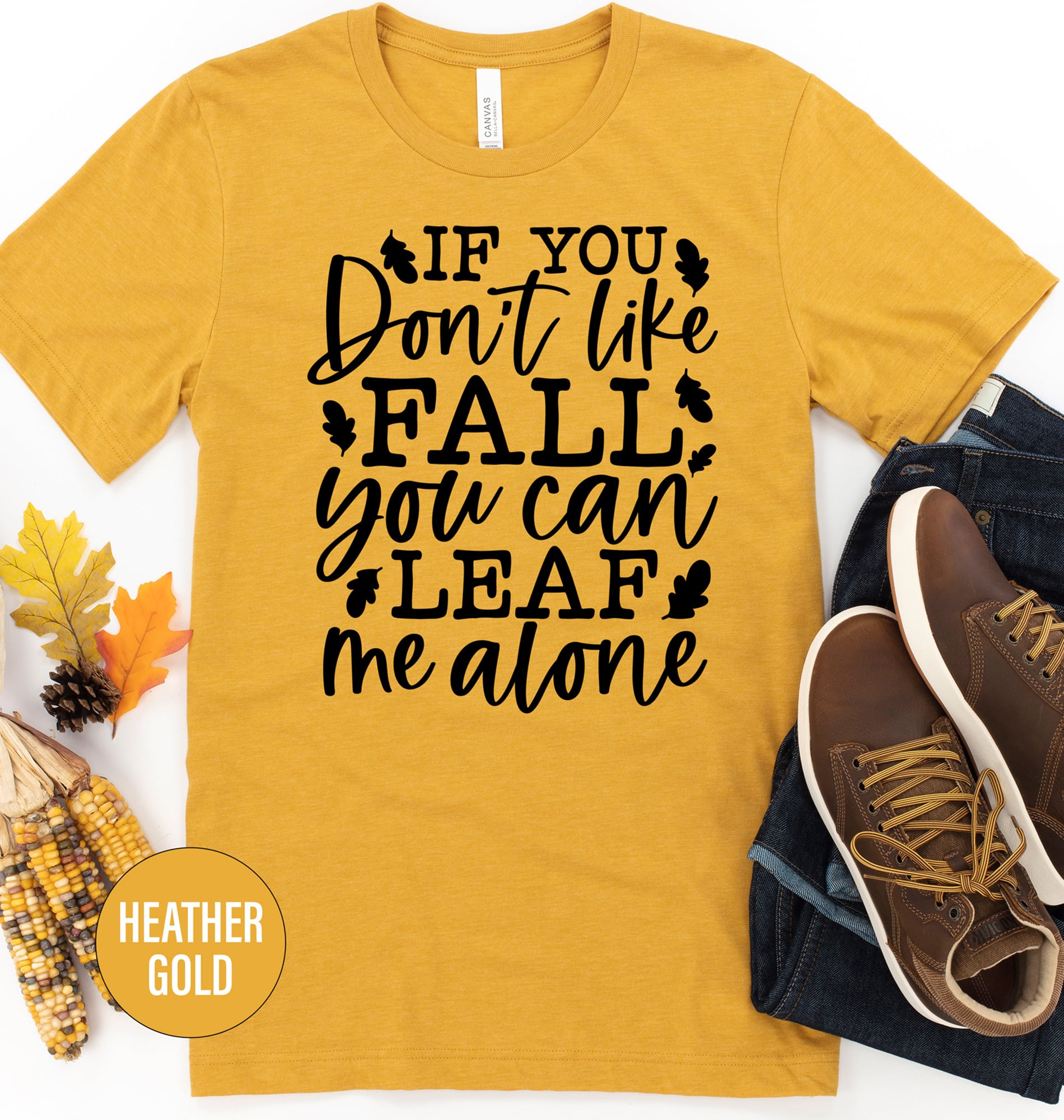 "leaf Me Alone" Humor-filled Fall Tee - Holidayshirts.com