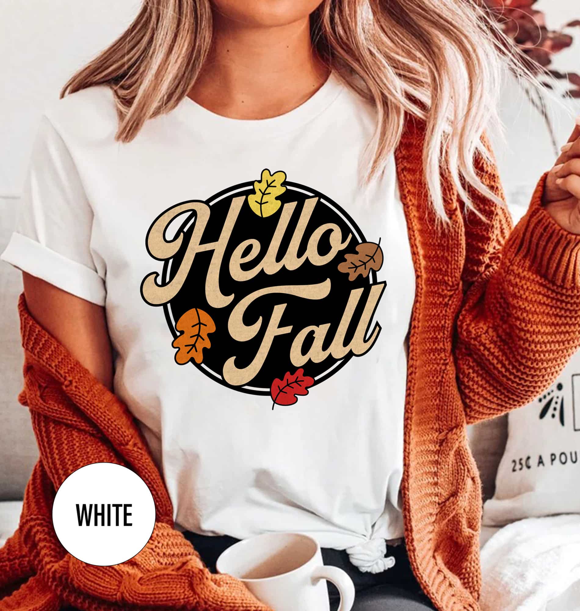 "hello Fall" Cozy Teacher Tee From Holidayshirts
