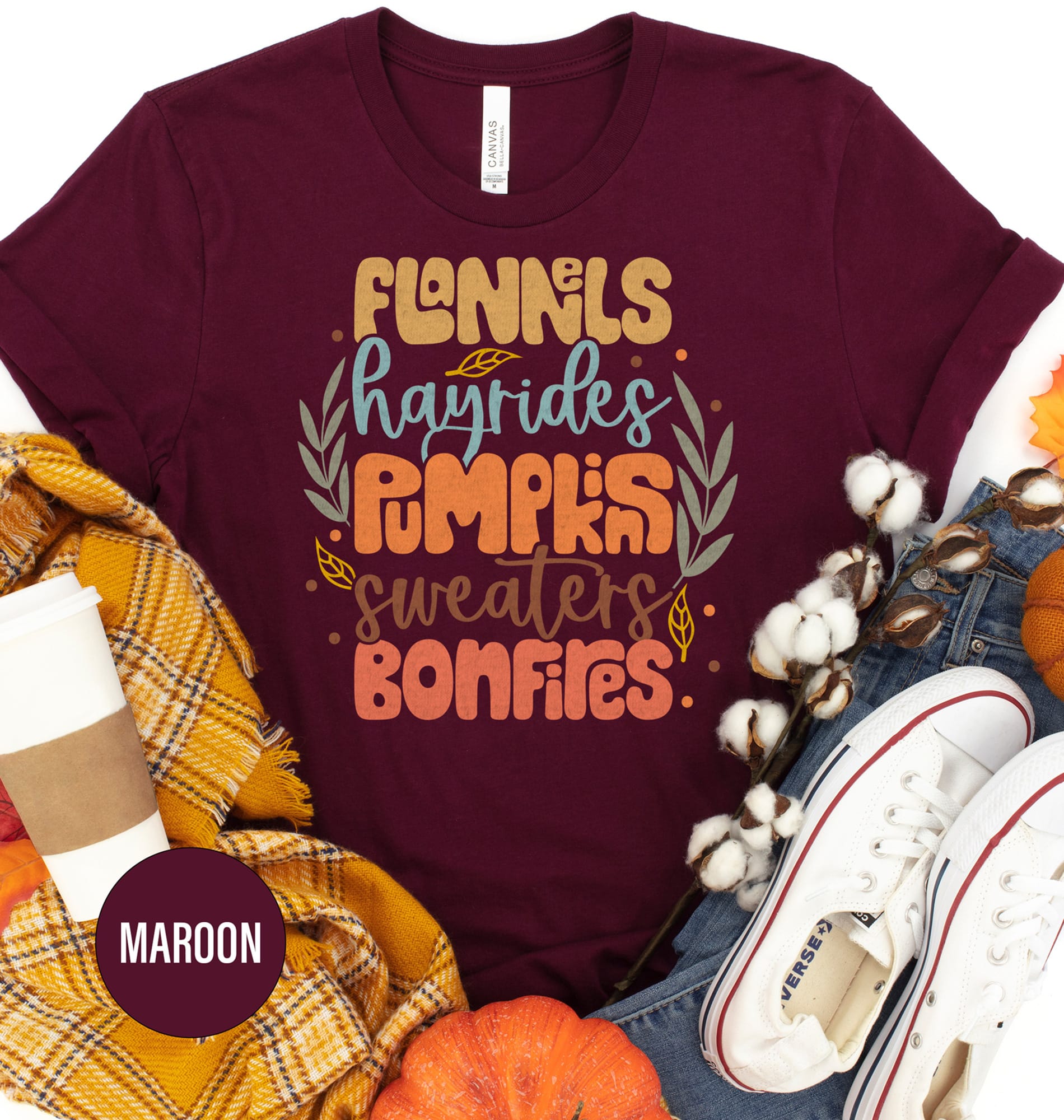 Fall Festivities Flannel Shirt - Pumpkins & Bonfires