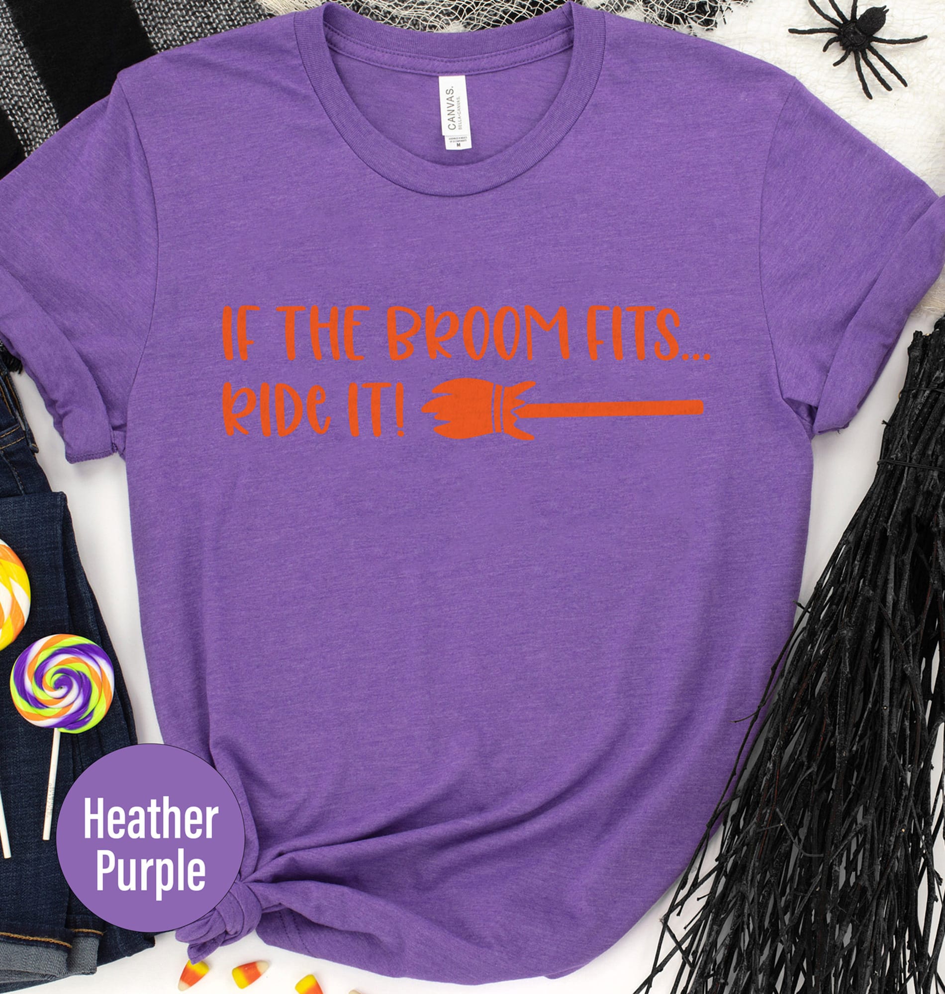 If The Broom Fits Ride It Halloween T Shirt