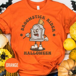 Spooky Broom Rider Halloween Tee - Holidayshirts.com