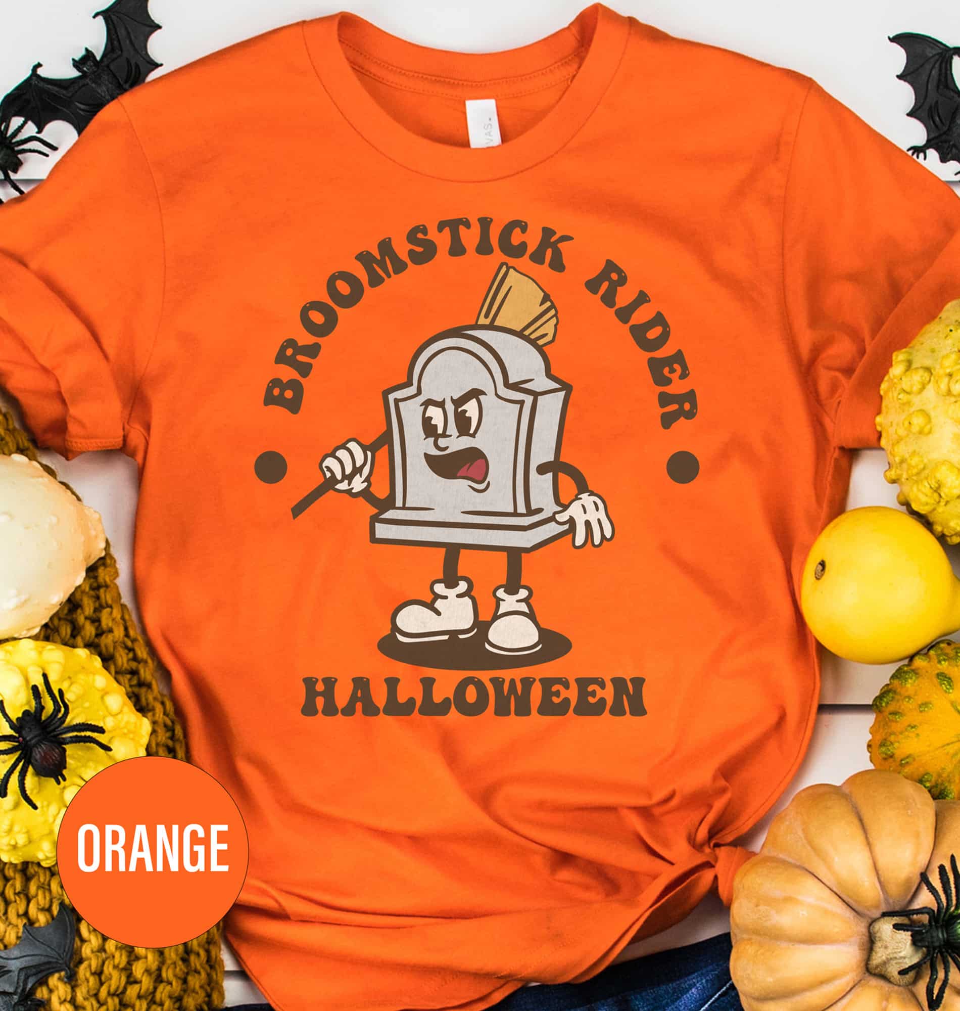 Spooky Broom Rider Halloween Tee - Holidayshirts.com