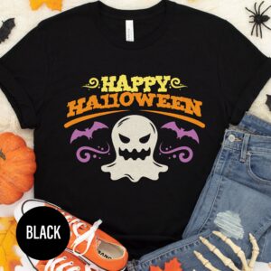 Spooky Ghost Graphic Tee - Happy Halloween