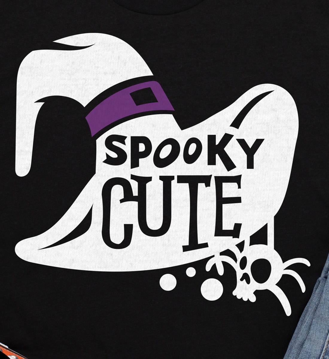 Spooky-cute Creepy Hat Halloween Tee