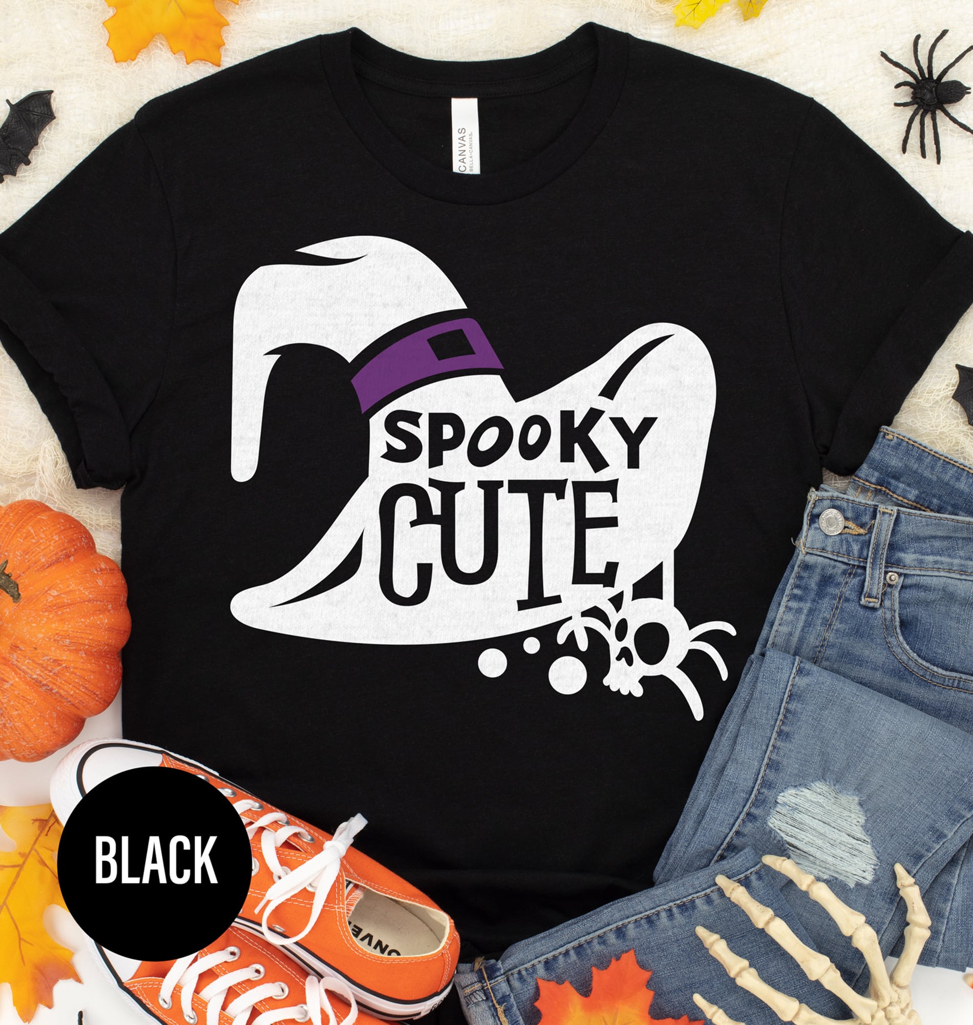 Spooky-cute Creepy Hat Halloween Tee