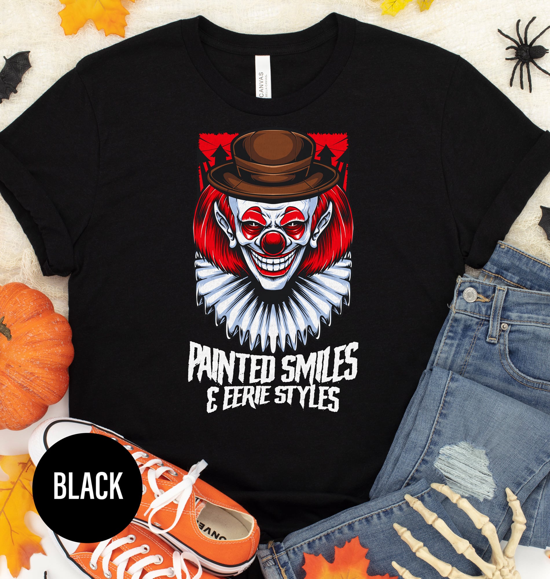 Trendy Painted Smiles Halloween Tee - Holidayshirts