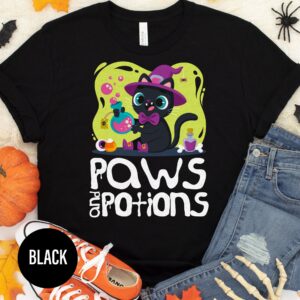 Spooky Paws & Potions Black Tee - Halloween Exclusive