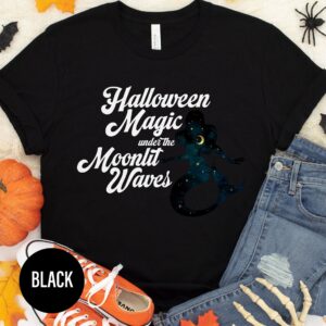 Funky Moonlight Waves Halloween Tee By Holidayshirts