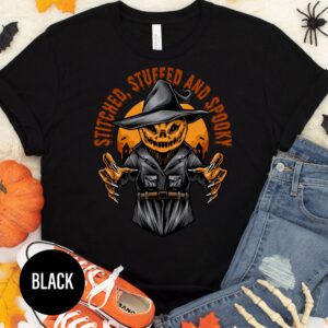 Spooky Stitched Pumpkin Tee - Holidayshirts