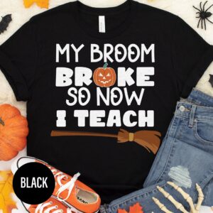 Broom Broke Quirky Halloween T-shirt