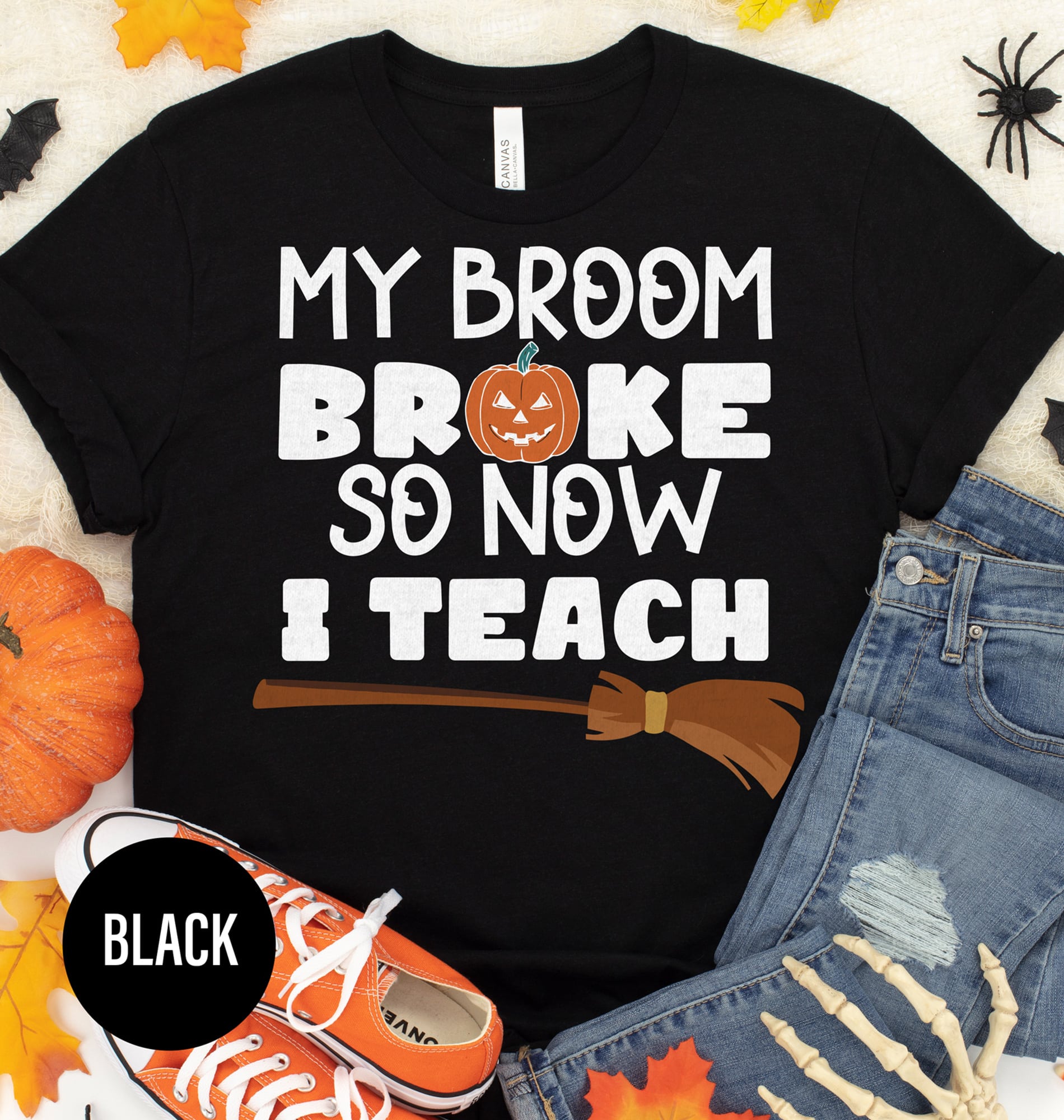 Broom Broke Quirky Halloween T-shirt