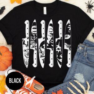 Spooky Mono Halloween Tee - Character Knives
