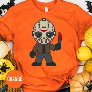 Retro Halloween Orange Mask Man Tee
