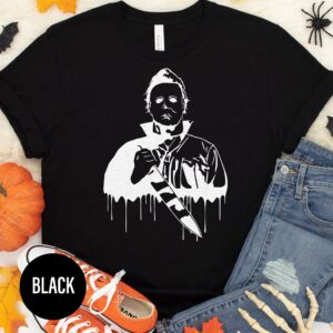 Spooky Black Serial Killer Tee - Halloween Special