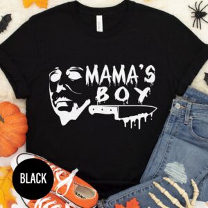 Mama's Boy Black Comfy Halloween T-shirt