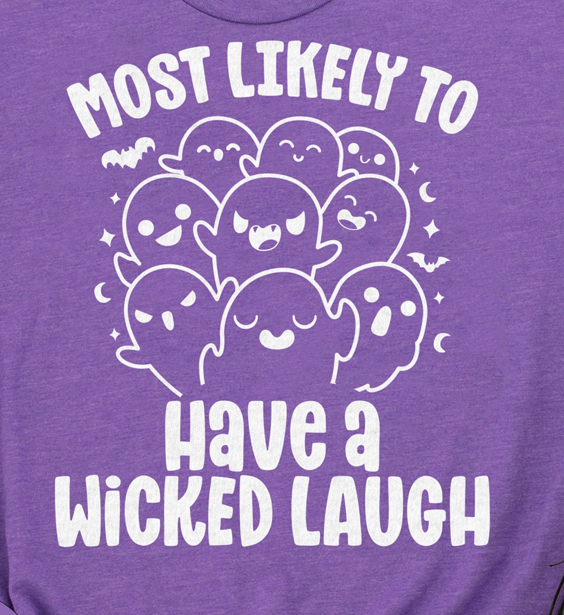 Most Likely To Laugh In A Wicked Style Purple Halloween T-shirt