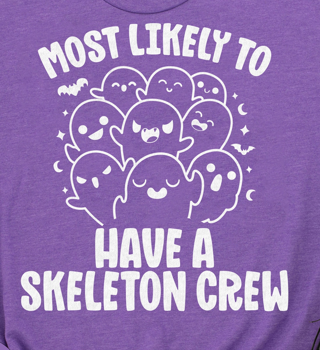 Most Likely To Skeleton Crew Halloween Purple Durable Halloween T-shirt