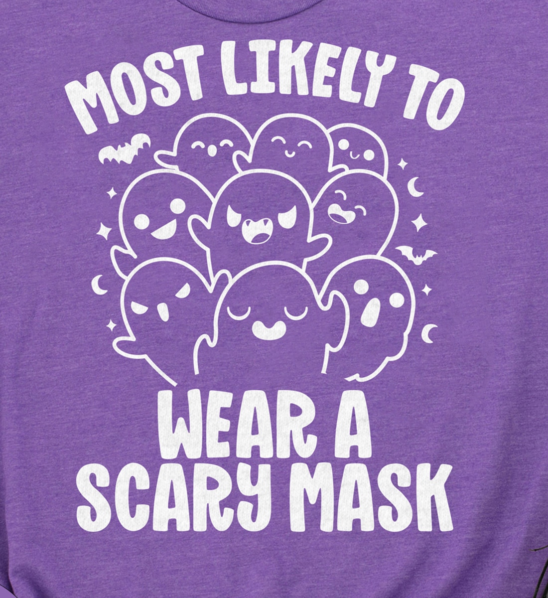Most Likely To Wear A Scary Mask Purple Halloween T-shirt