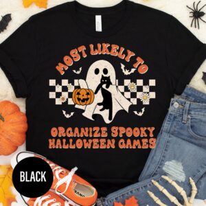 Most Likely To Spooky Halloween Games Comfy Halloween T-shirt