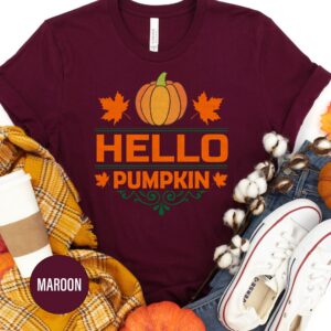Hello Pumpkin Festive Thanksgiving Tee - Holidayshirts.com