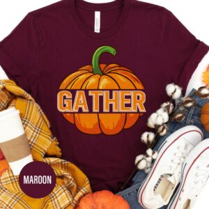 Festive Gather Pumpkin Tee For Thanksgiving