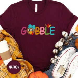 Adorable Gobble Turkey Tee - Thanksgiving Special
