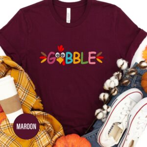 Adorable Gobble Turkey Tee - Thanksgiving Special