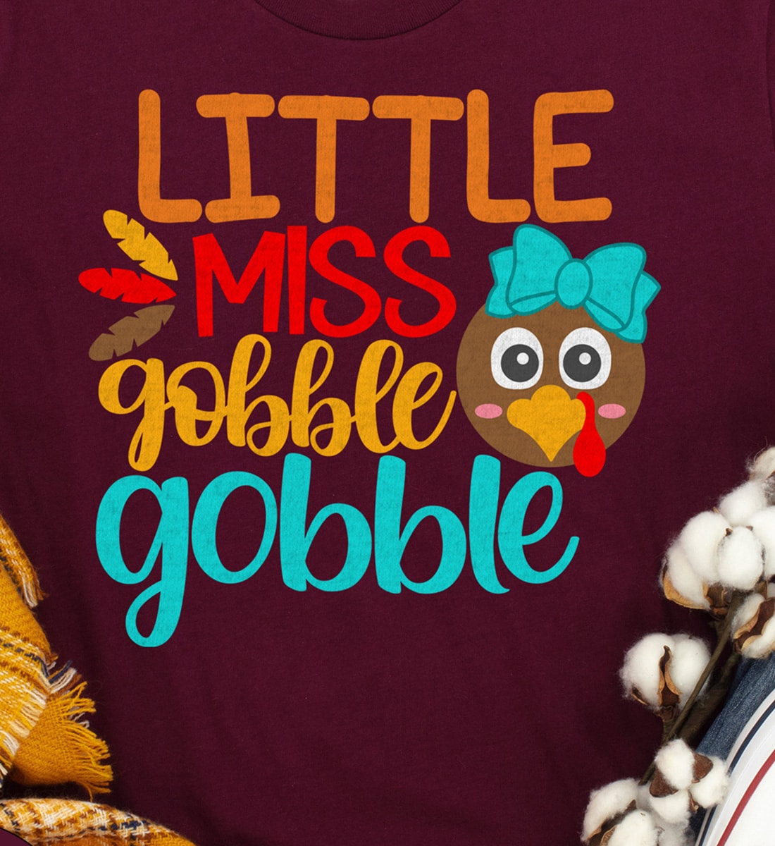 Little Miss Gobble Festive Thanksgiving Tee