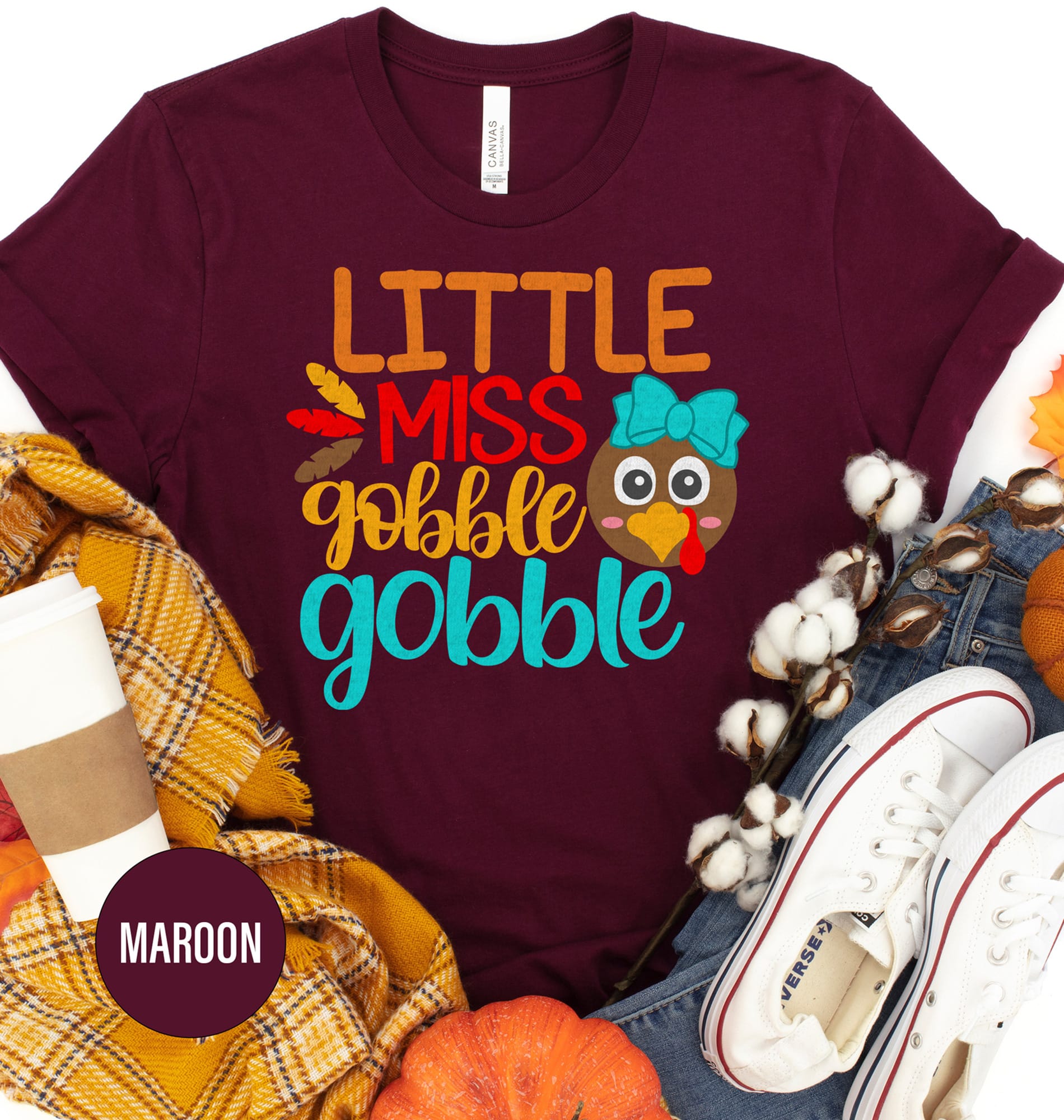 Little Miss Gobble Festive Thanksgiving Tee