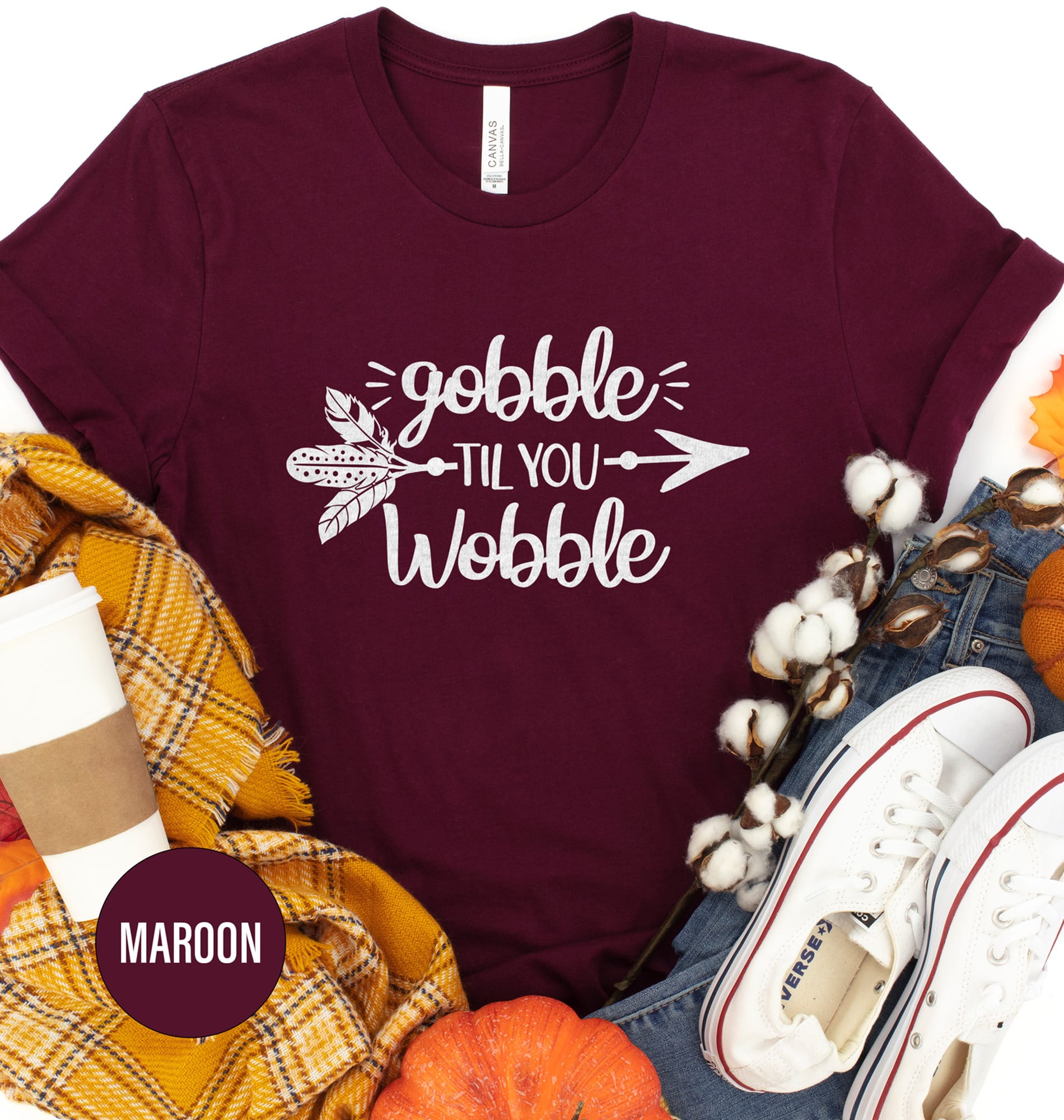 Buy Gobble Til You Wobble Thanksgiving T-Shirt Online