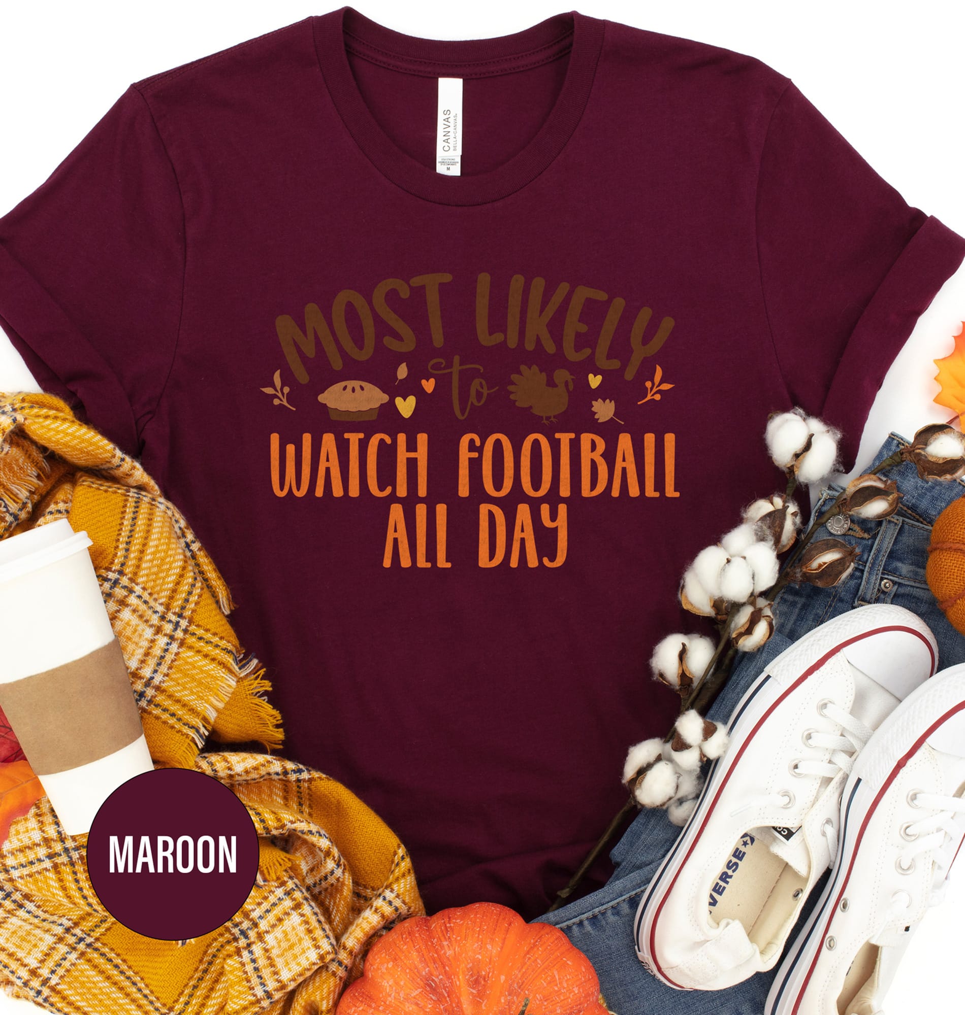 Thanksgiving Football T-Shirt: Perfect for All-Day Fans!